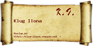 Klug Ilona névjegykártya